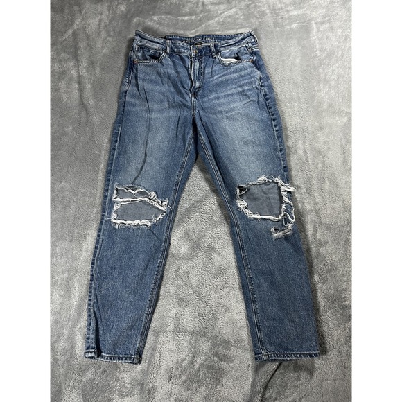 American Eagle By Payless Denim - New American Eagle Jeans Women 10 Blue Distressed Highest Rise Mom Jean